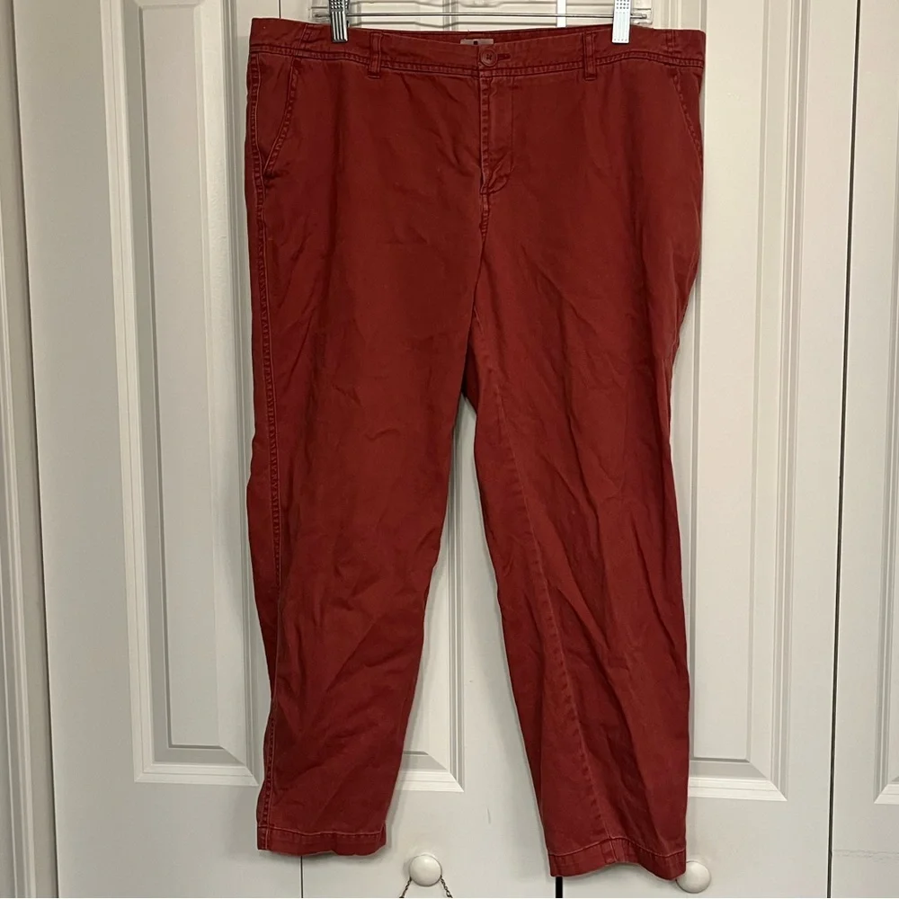 Woolrich HLP01165 Red Cotton Pants Size 14 - Picture 1 of 12